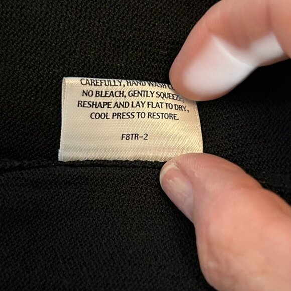 Eileen Fisher Black Semi Sheer Cotton Blend Beaded Open Front Cardigan Sz PL - Picture 10 of 10